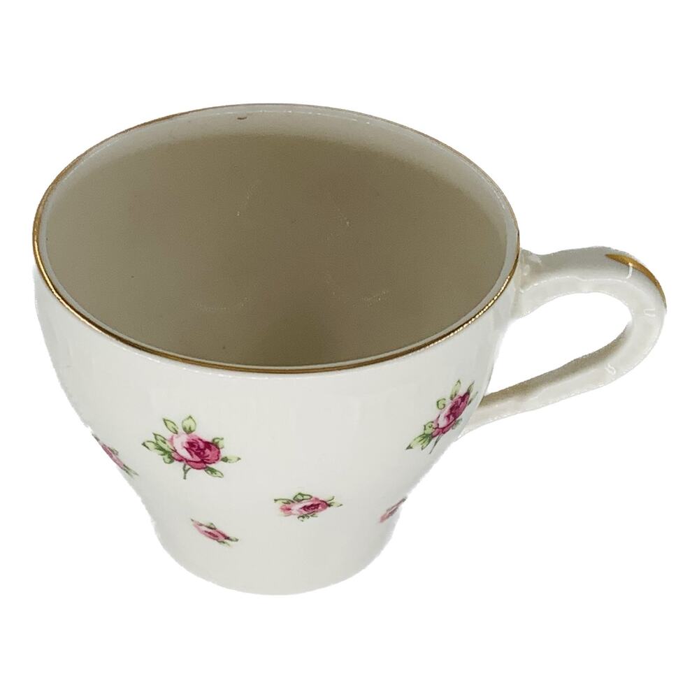 Theodore Haviland Teacup New York China Demitasse White Pink Rosebud Gold Accent